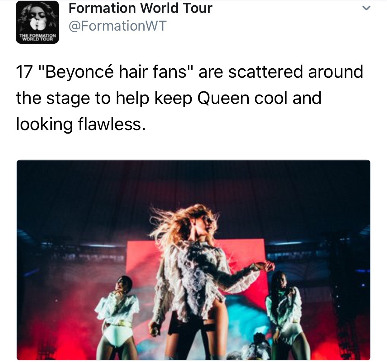 beyhive1992:  According to BBC, the Formation Tour takes …  7 Boeing 747s 90 Trucks