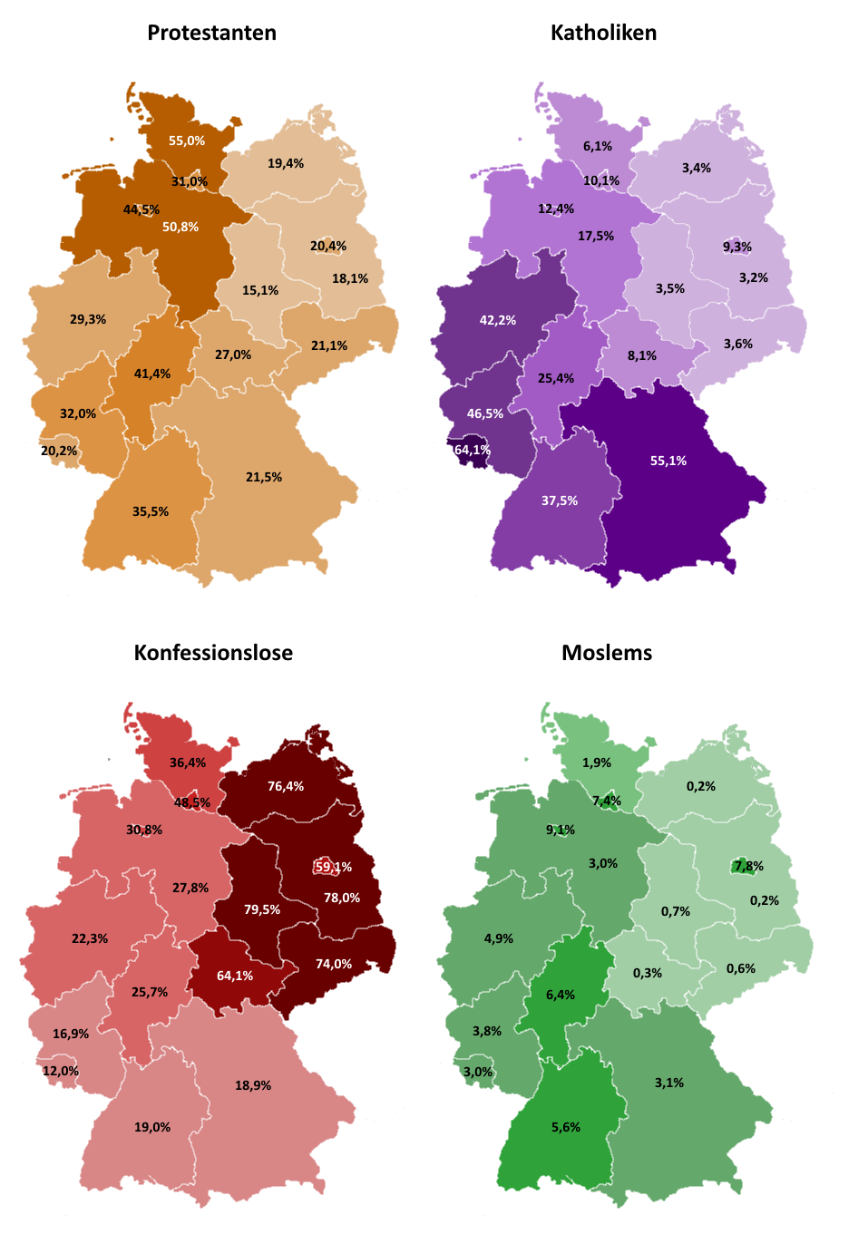 Maps of the various religious in Germany:... - Maps on the Web