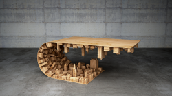 goodwoodwould:  Good wood - inspired by the film ‘Inception’, the amazing &lsquo;Wave City’ table by designer Stelios Mousarris  Amazing