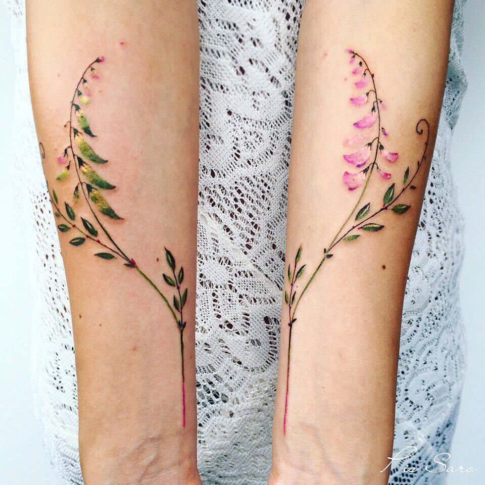 itscolossal:  Delicate Botanical Tattoos by Pis Saro