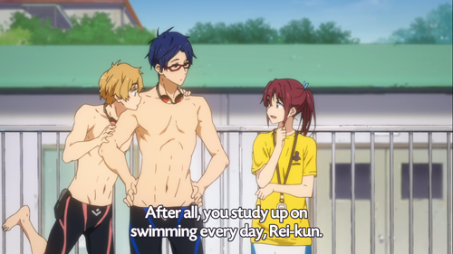 matsuoka-rinrin:  The third episode of eternal summer was awesome. Makoto made my heart jump a little, Nagisa made it break a little and Rin/Rei put it all back together. But another thing I really loved was Gou. But I very rarely see anyone talk about