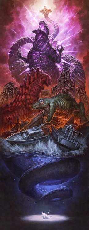 jimpluff:Incredible art. The evolution of Godzilla. [x]