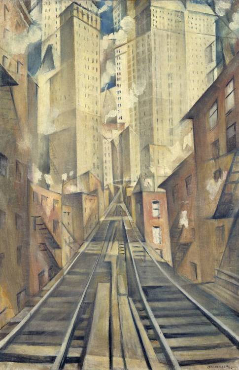 arsvitaest:  “The Soul of the Soulless City (New York—an Abstraction)” Author: C. R. W. Nevinson (British, 1889-1946)Date: 1920Medium: Oil on canvasLocation: Tate 