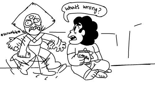 draggems:peridot discovers online cat videos and urgently has to show steven
