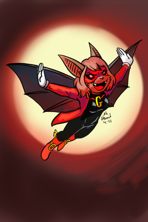 Patreon Backer Illustration: April 2021Dark Henrik requested Galondria dressed as Aero the Acro-bat.