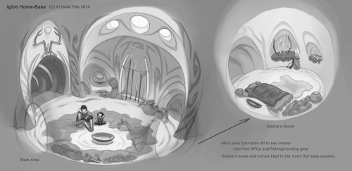 zebrafeets-art:These are some story and environment sketches from my senior project about Sedna, the