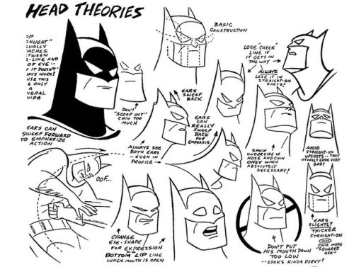 talesfromweirdland:Model sheets from the 1990s cartoon, Batman: The Animated Series. (With some 1970