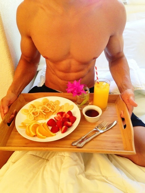 I’d have difficulty deciding what I should bite into first – breakfast or him!
