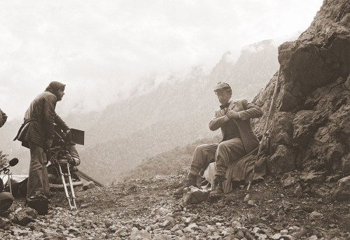 sovietpostcards:Making of the waterfall scene in “The Adventures of Sherlock Holmes and Dr. Watson” 