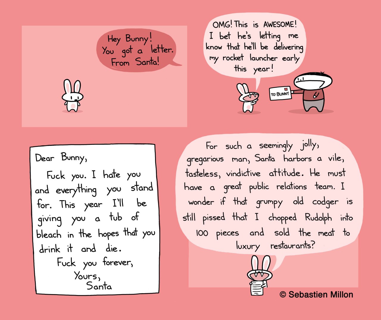 “Santa’s Letter to Bunny”
Illustration by ©sebastien millon