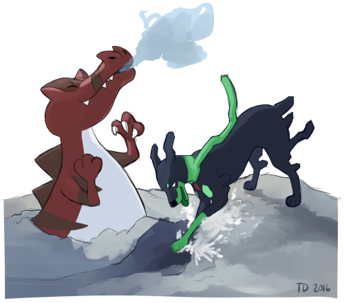 djkinski:Day 1: Favorite Ground TypeWho doesn’t love puppies and giant crocodiles?? 