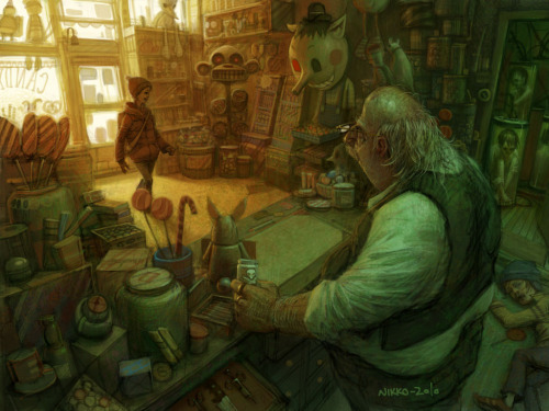 caspersadventures: sixpenceee: The Candy Shop by Nikolai Lockertsen (His Website). Examine this enti