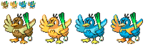 poquemonsplices:All the duck pokemon spliced together.Farfetch’d, Psyduck, Ducklett