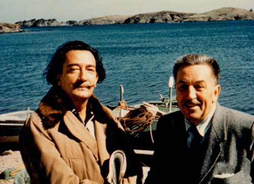 historylover1230: Walt Disney and Salvador Dalí. c.1955