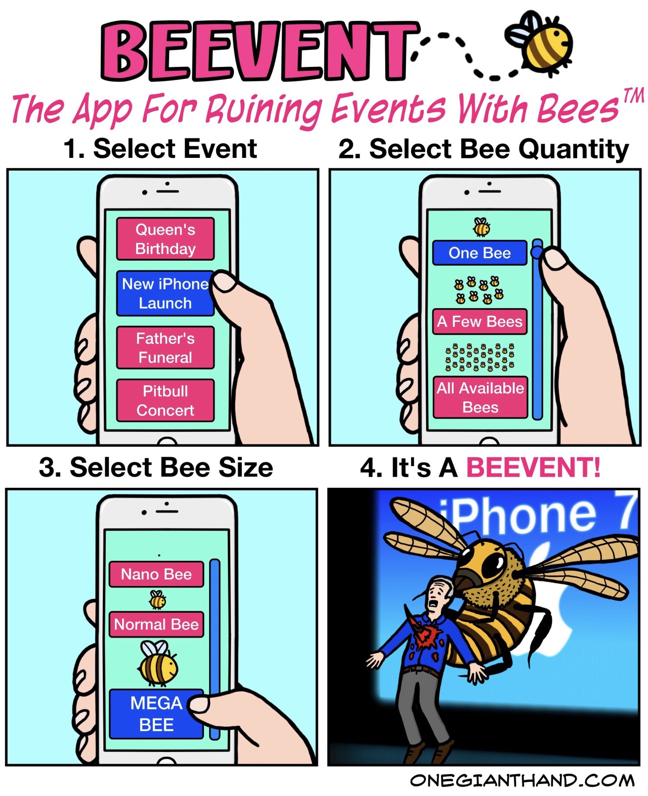 onegianthand:Download the app that turns an event into a BEEvent!