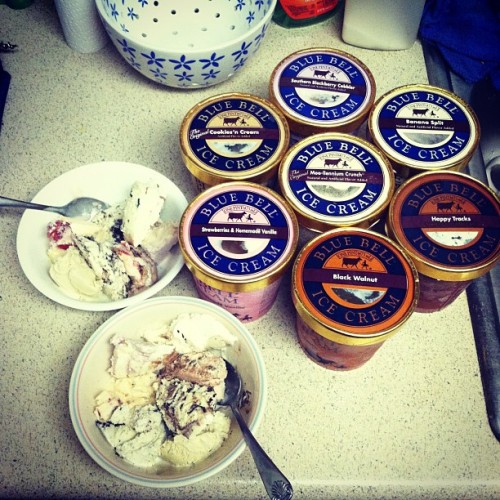 Just sampling Emily’s ice cream selection hehe #fatties #bluebell