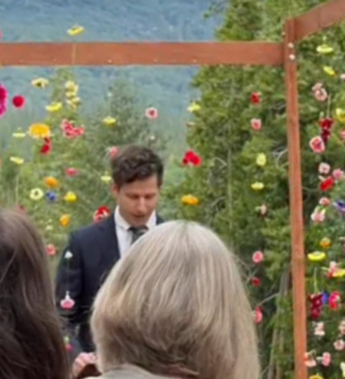 andy officiated his sister-in-law and new brother-in-law’s wedding. so sweet 