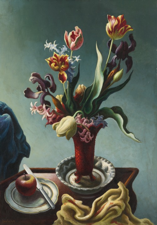 indigodreams:Thomas Hart Benton 1889 - 1975 STILL LIFE WITH SPRING FLOWERS