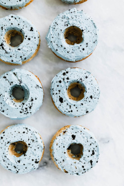 sweetoothgirl:  Robin’s Egg Carrot Cake Donuts