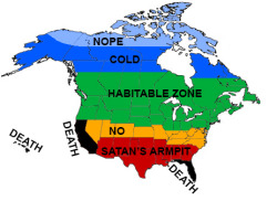 dragon-in-a-fez:  a 100% accurate map of north america as drawn by a canadian 