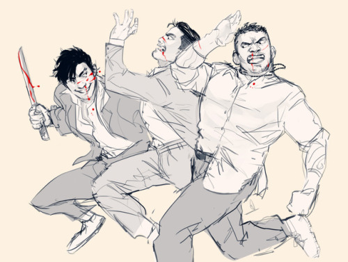 jasjuliet:Some recent Yakuza 0 sketches! More age-swap AU featuring Nishitani, Sagawa, and Wen Hai, 