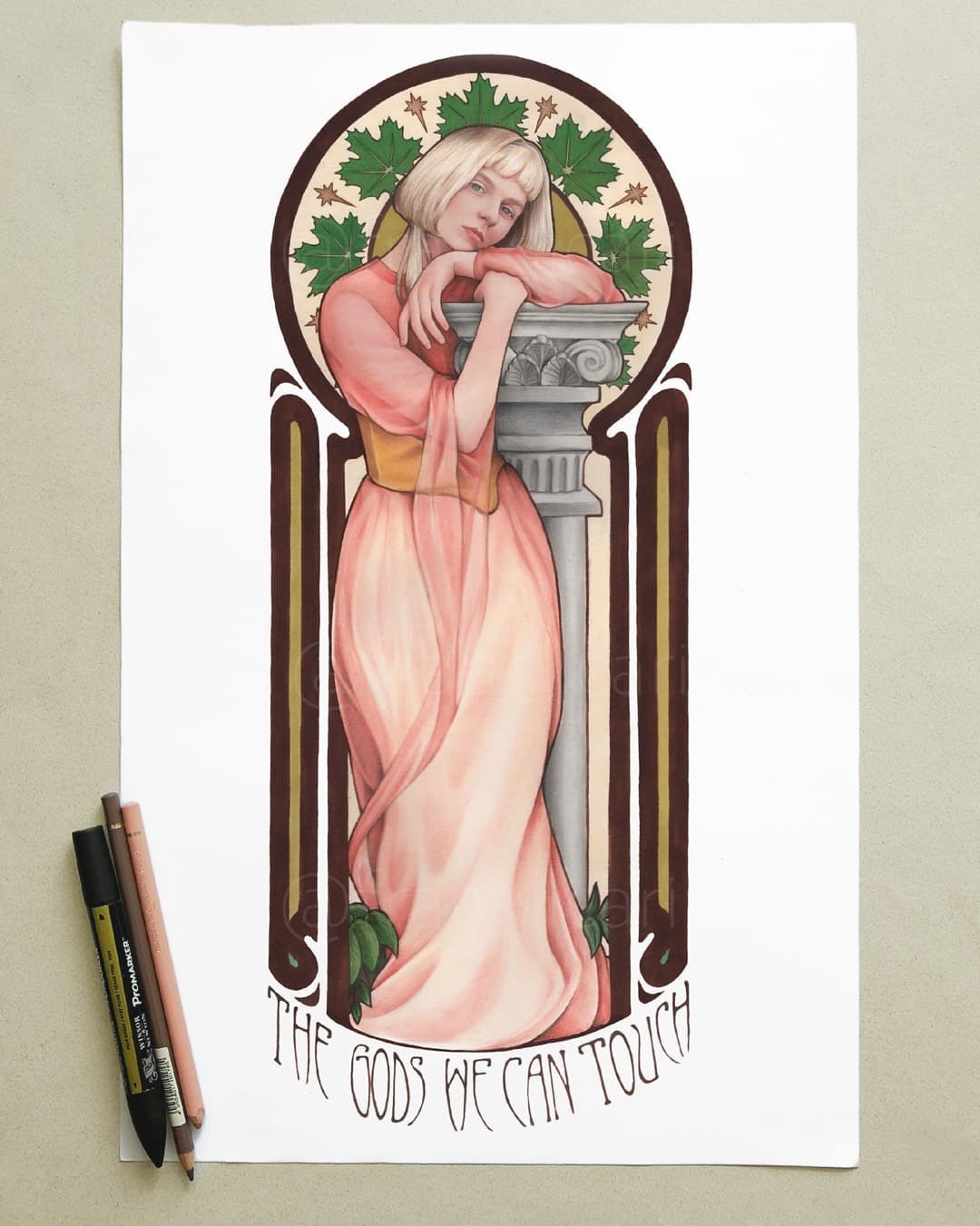 An amazing The Gods We Can Touch illustration inspired by Art Nouveau style, shared and created by Fran Licari  ❤️❤️❤️ |...