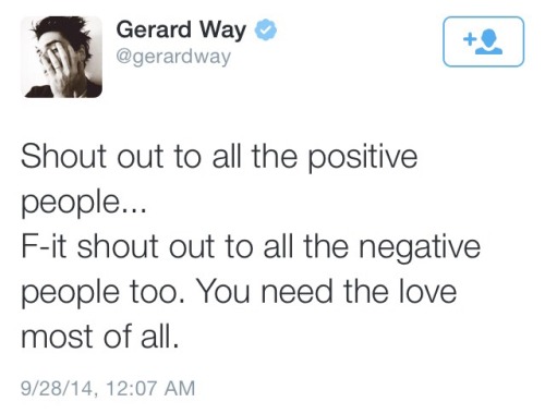 smallfemme:gerard way + inspirational tweets