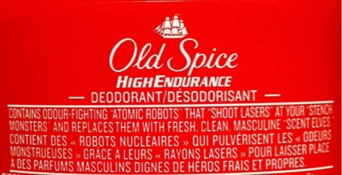 I love reading the back of old spice products :)