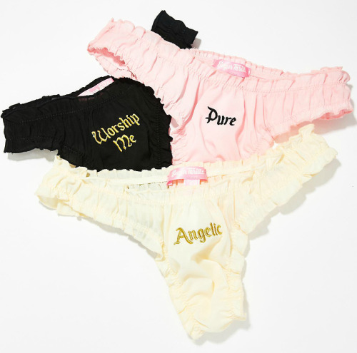 coquettefashion:Pure, Worship Me, & Angelic Frill Panties Set