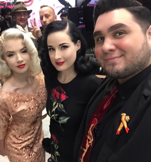 atomictantrum:Last night at the Dita Von Teese MAC lipstick launch… Surrounded by beautiful women!