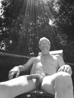 pnw007:  LIVING EVERYDAY NUDISM:  Sunlight filtering through the trees as I enjoy deck time