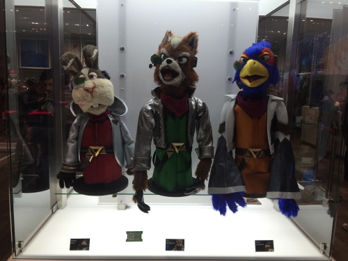 maskedkitsune: Star Fox puppets on display at Nintendo NY