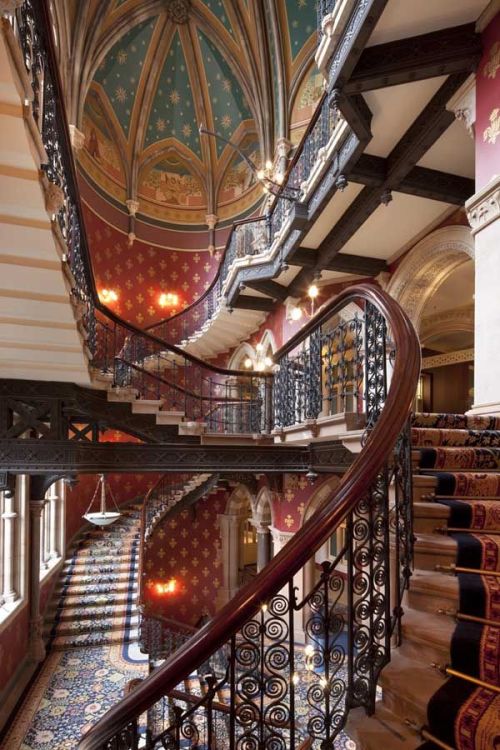laterooms:Staircases fit for a king at the St Pancras Renaissance Hotel, London.…and the rest of the