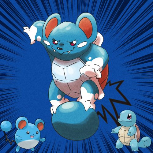 Have another pokefusion!!! Got any name ideas for this Marill/Squirtle combination?—————————————————