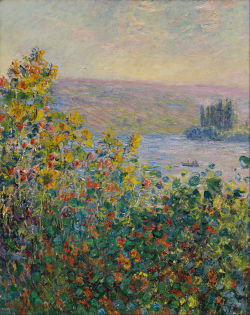 huariqueje:  Flower Beds at Vetheuil   -   Claude Monet   1881Impressionism