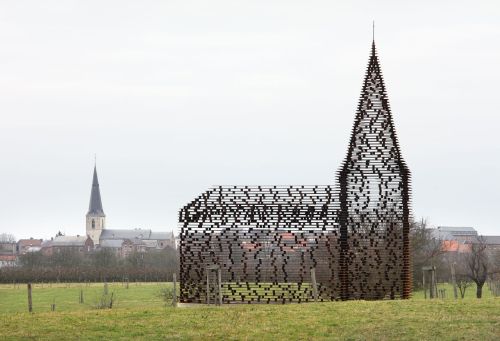 opticallyaddicted:Amazing Transparent Church in Borgloon, BelgiumThe architect group, Gijs Van Vaere