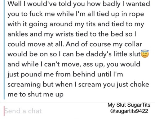 Sexting with my dirty little slut @sugartits9422