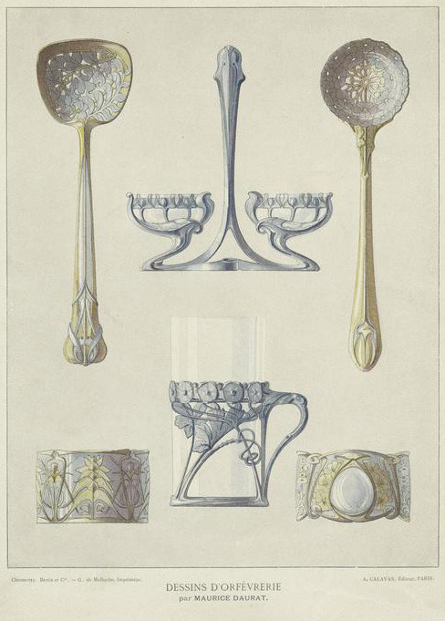 René Beauclair & Maurice Daurat, art nouveau tableware & jewelry, 1910. From Album de la Déc