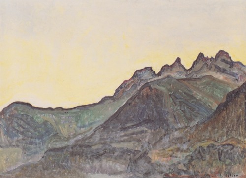 artist-hodler: Dents du Midi, 1916, Ferdinand HodlerMedium: oil,canvas