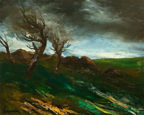 Maurice De Vlaminck (French, 1876-1958, b. Paris, France) - Paysage (Landscape), Paintings: Oil on C