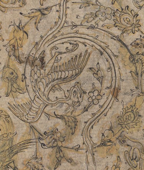 ornaments-of-the-world:Inhabited scrollworkIndia, Mughal or Deccan; c. 1600Scrollwork of various kin