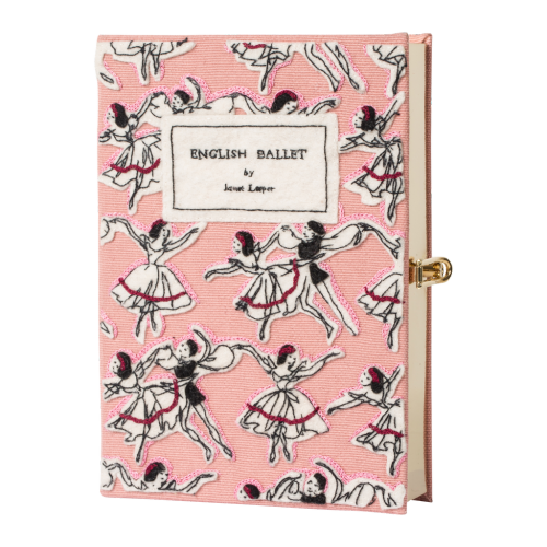 olympia le tan "english ballet" hand-embroidered book clutch