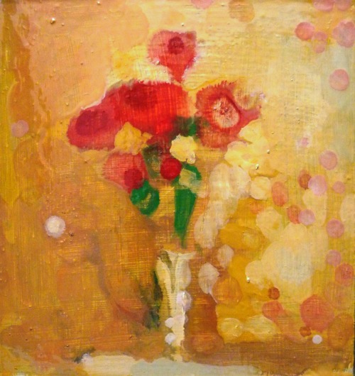 tadeuszderegowski: Red roses oil on card 13 x 14 cm