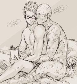 mushdooom:  carrotcakebanditdoodles:  ok last one  ohey it’s one of those artists where I go to there page and realize they are responsible for a bunch of my favorite spideypool art. 