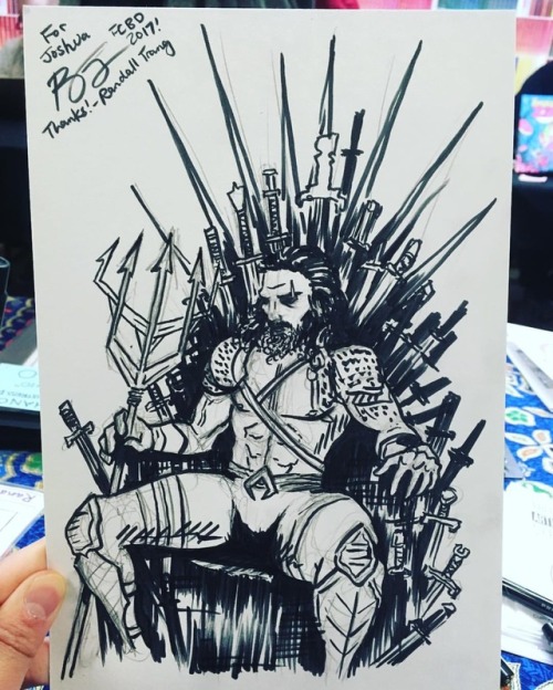 Jason Momoa Aquaman on the Iron Throne! This one was super fun. ⚔ #fcbd @acmecomics #aquaman #gameof