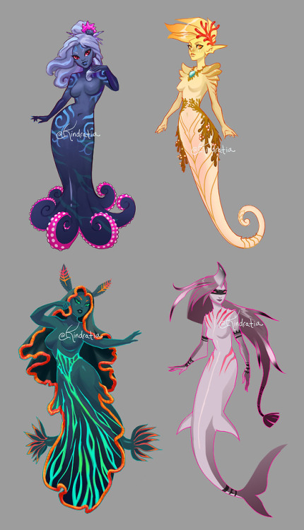 Happy Mermay! I made some adoptable mermaid ladies. Available here: https://ulafish.deviantart.com/a