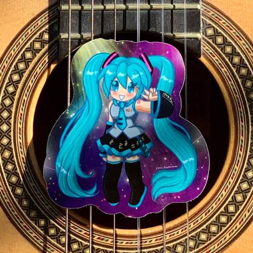 Finally here and ready to rock!  Vocaloid stickers in Holo and Regular! Waterproof even! Miku: 3x 3”