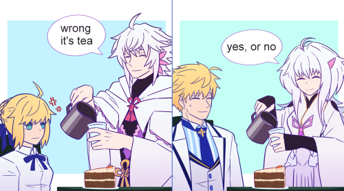 kimarisgundam: Imagine going to Cafe Camelot, and Merlin is the one serving you a drink Based on a m