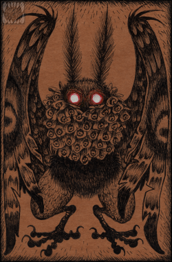 novelteeth:  ◤ Inktober Day 14 - Mothman ◥for sale HERE◇ twitter ◇ patreon ◇ shop ◇ 