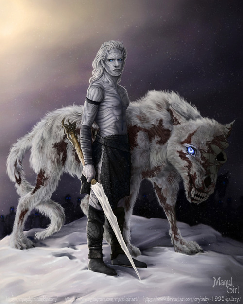 Art on one of the fan theories, according to which Jon Snow becomes the new Night King. So it would 